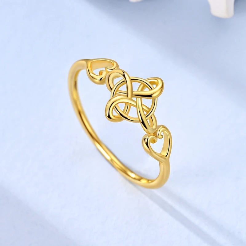 Original 925 Sterling Silver Sparkling Golden Star Firefly Moon Ring For Women Girls Jewelry Birthday Anniversary Gifts