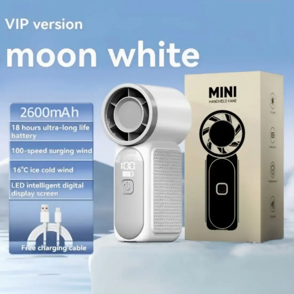 2026 New 100-Speed Mini Handheld Fan, High-Speed Turbo Blower, USB Rechargeable, Long-Lasting Portable Outdoor Cooling Fan