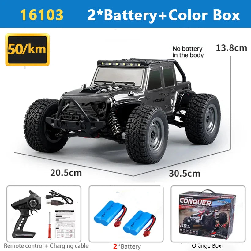 Coche RC 4WD SCY 1:16 – Alta velocidad de 70 km/h con luces LED