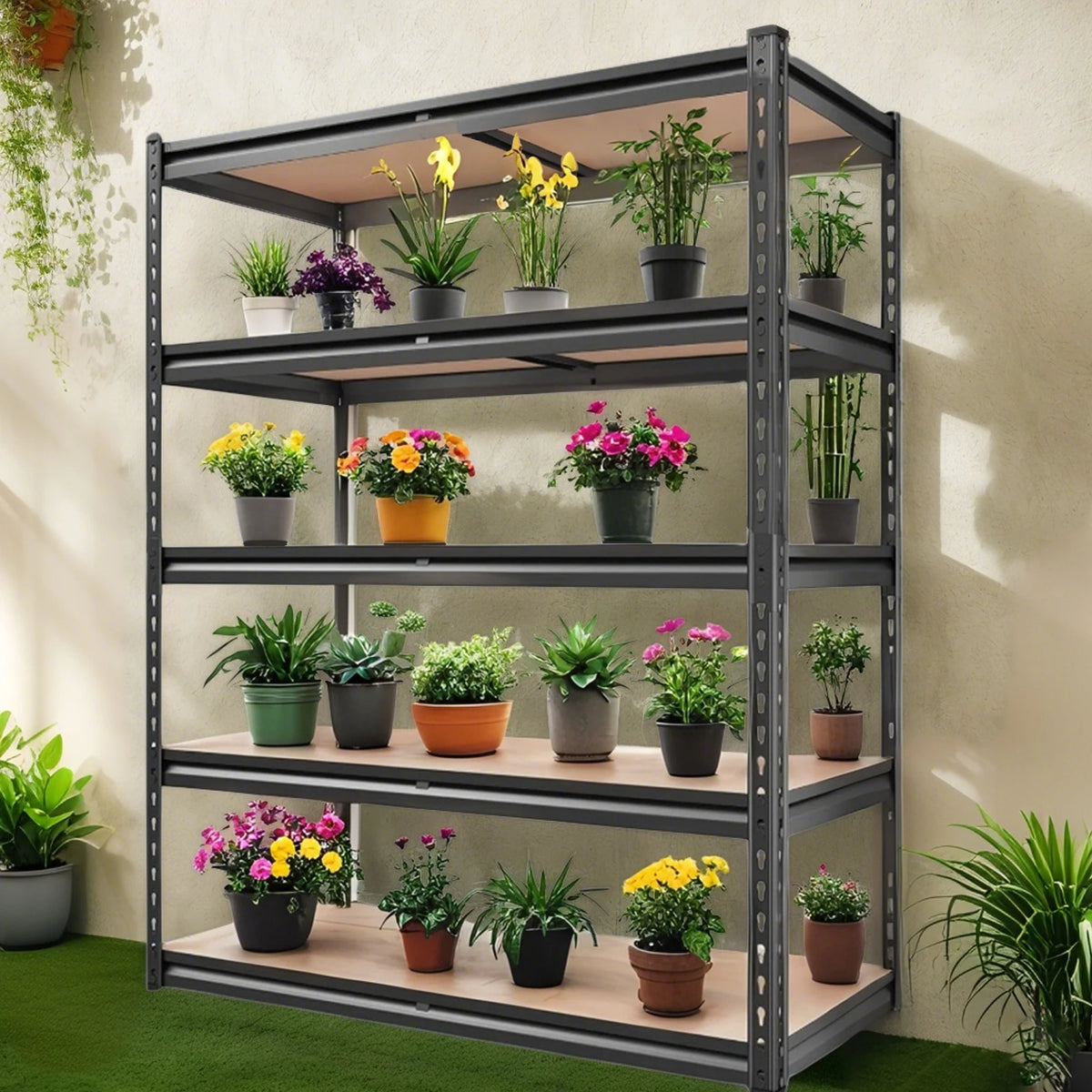 Étagères de rangement de garage de 183 cm/152 cm de haut, étagères de rangement robustes réglables d'une capacité de 900 kg pour placard