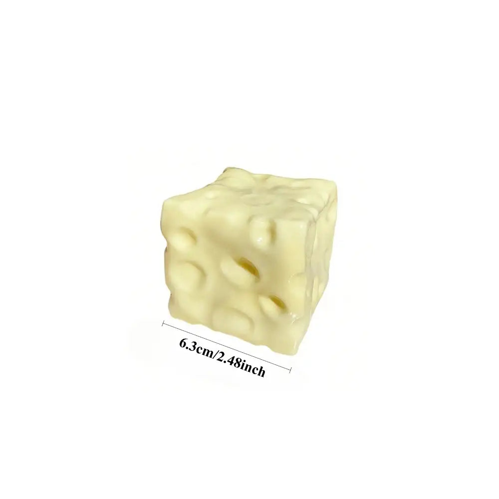 1Pc Moldable Squishy Cheese Block Squeeze Toy Handmade Soft Slow Rising Stress Ball Sensory Fidget Anti Stress Relief Anxiety Kids Adults Birthday Christmas Gift Party Favors Goody Bag Stuffers Prize