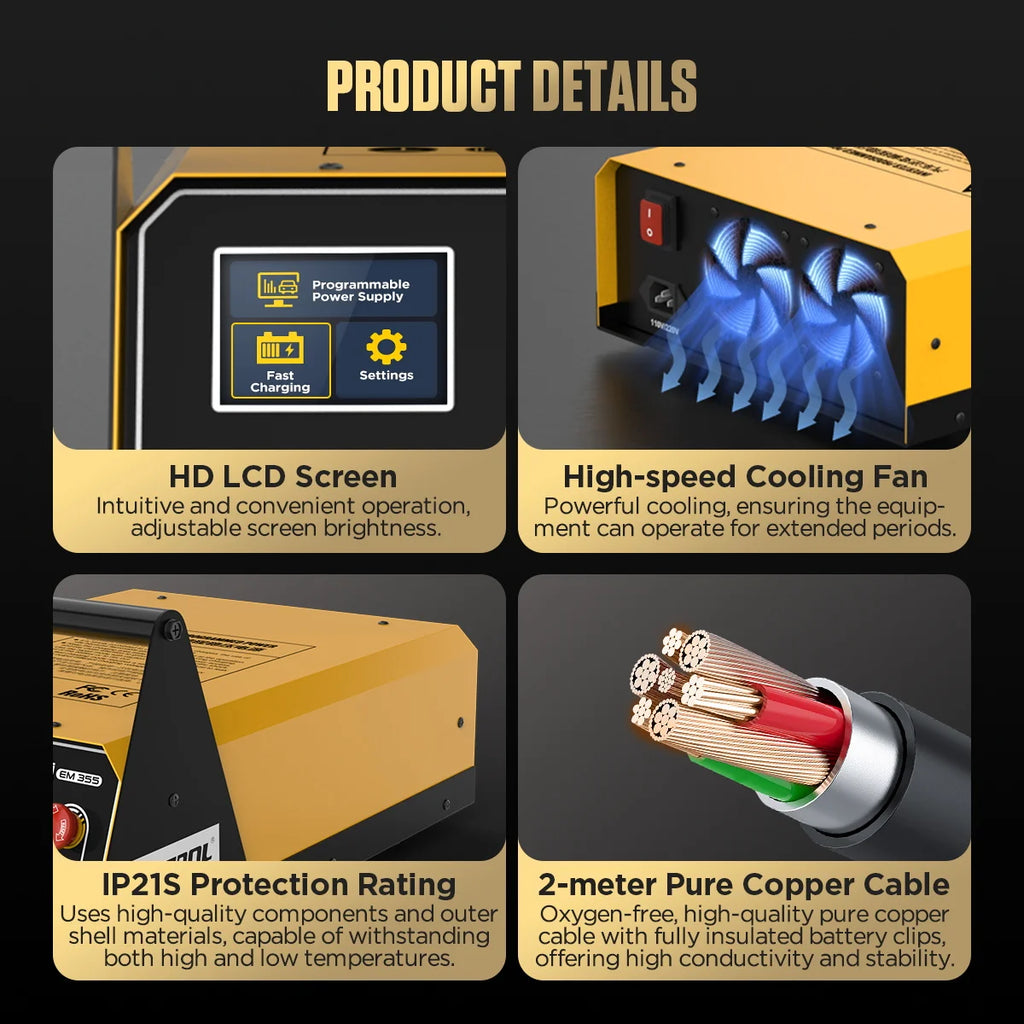 AUTOOL EM355 Car Programming Power Supply & Charger
