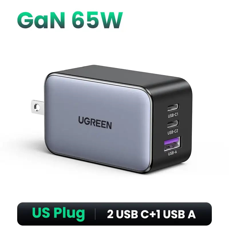 UGREEN 65W GaN 充電器 Quick Charge 4.0 3.0 Type-C PD 急速充電器 USB充電器 Macbook Pro ノートパソコン iPhone 16 15 15 Pro用