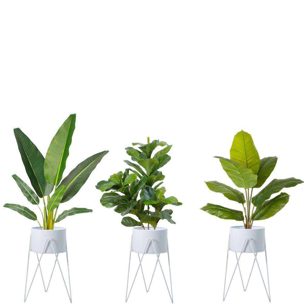 Shira White Planter With Hairpin Legs (61Cm)