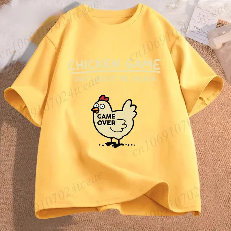 T-shirt homme amusant « Chicken Game Don't Look At The Chicken » – T-shirt imprimé – Hauts de mode pour hommes et femmes – Ropa Hombre