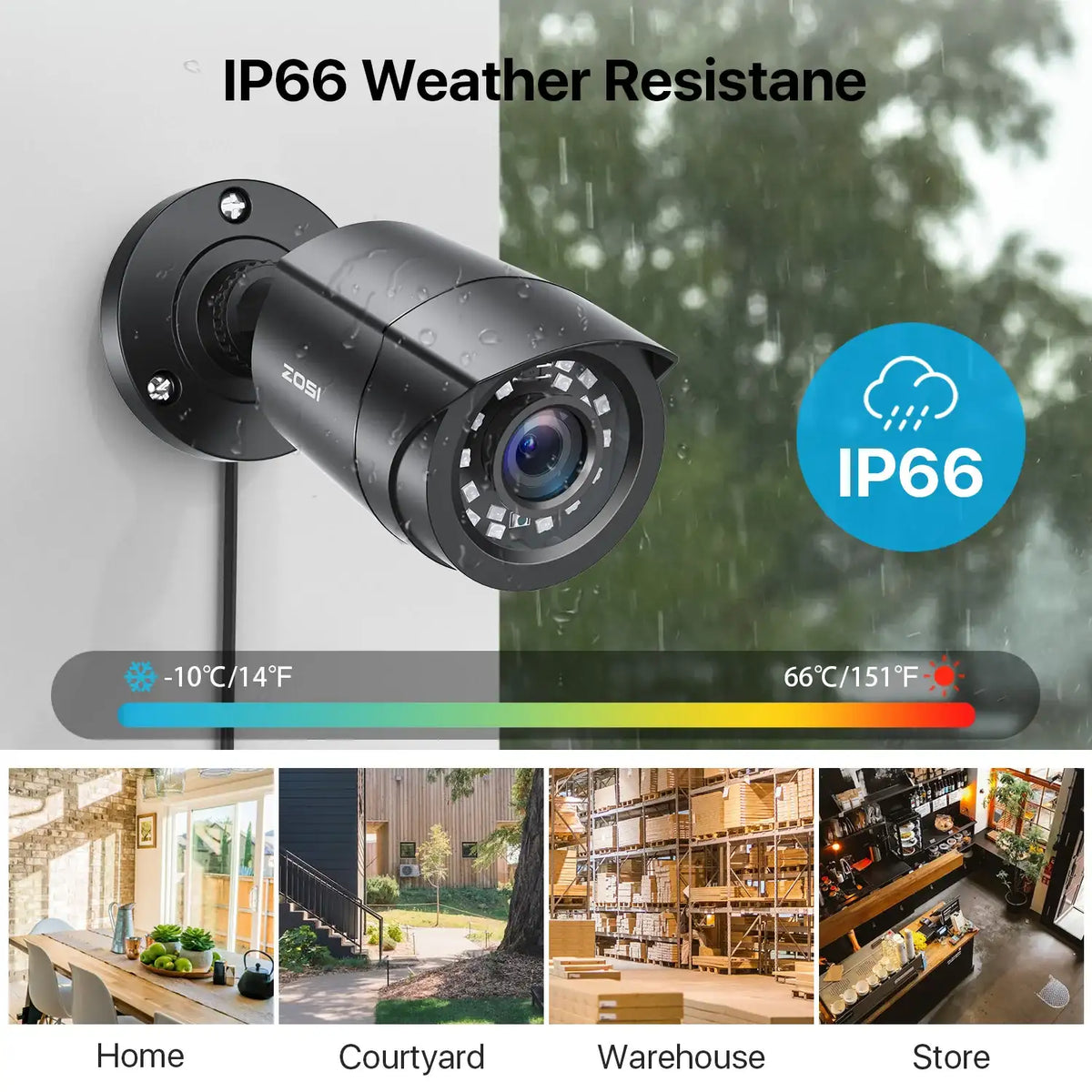 ZOSI 1080P HD TVI Security Cameras – 4-Pack Outdoor Bullet