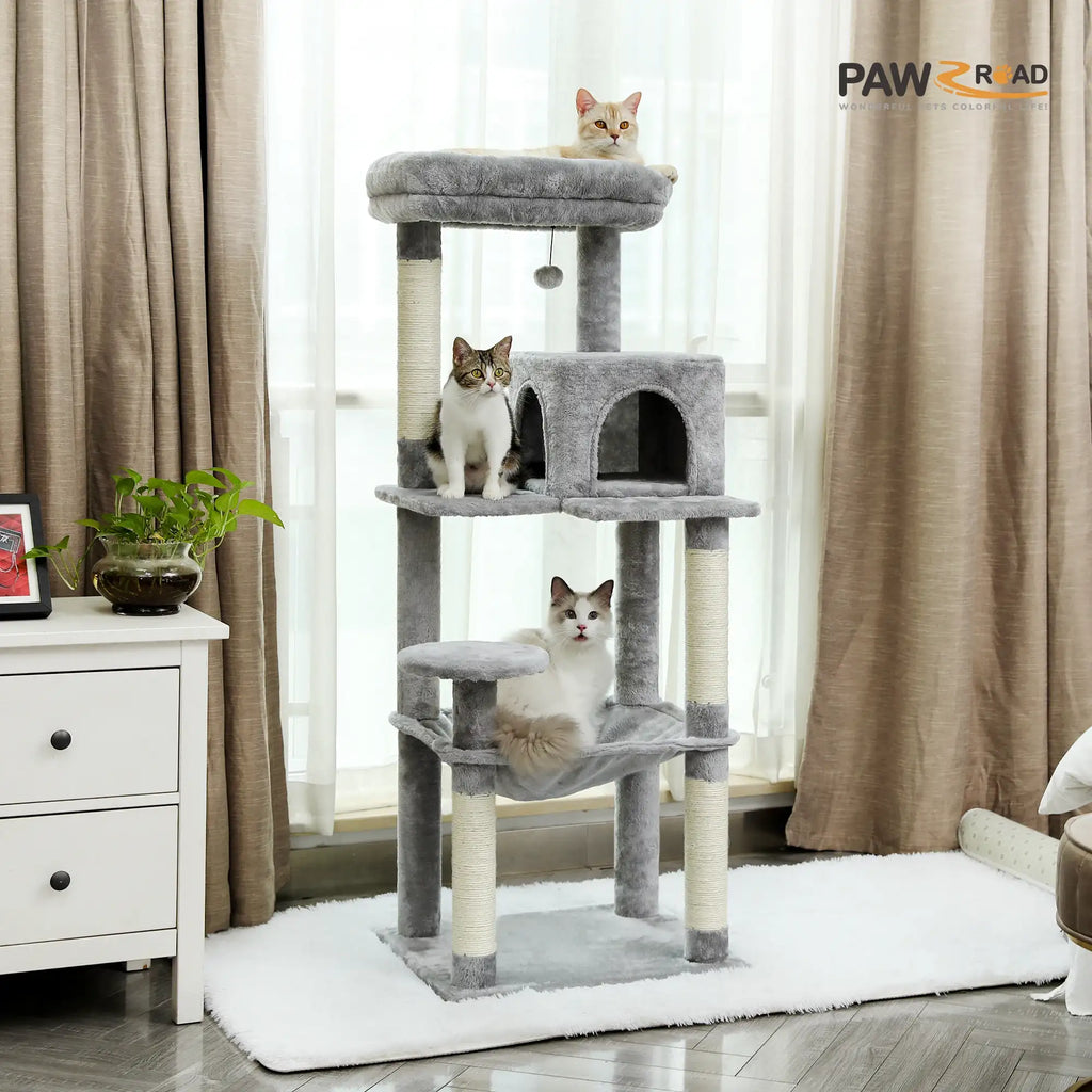 Katzenbaum mit 5 Ebenen für Haushalte mit großen und mehreren Katzen