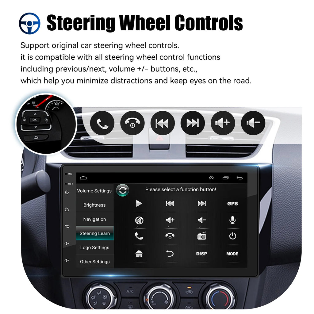 ESSGOO 7"/9"/10“ 2 DIN Android 14 4+64G Car Stereo Carplay Android Auto GPS Navi Bluetooth FM RDS Radio WIFI Touchscreen ChatGPT