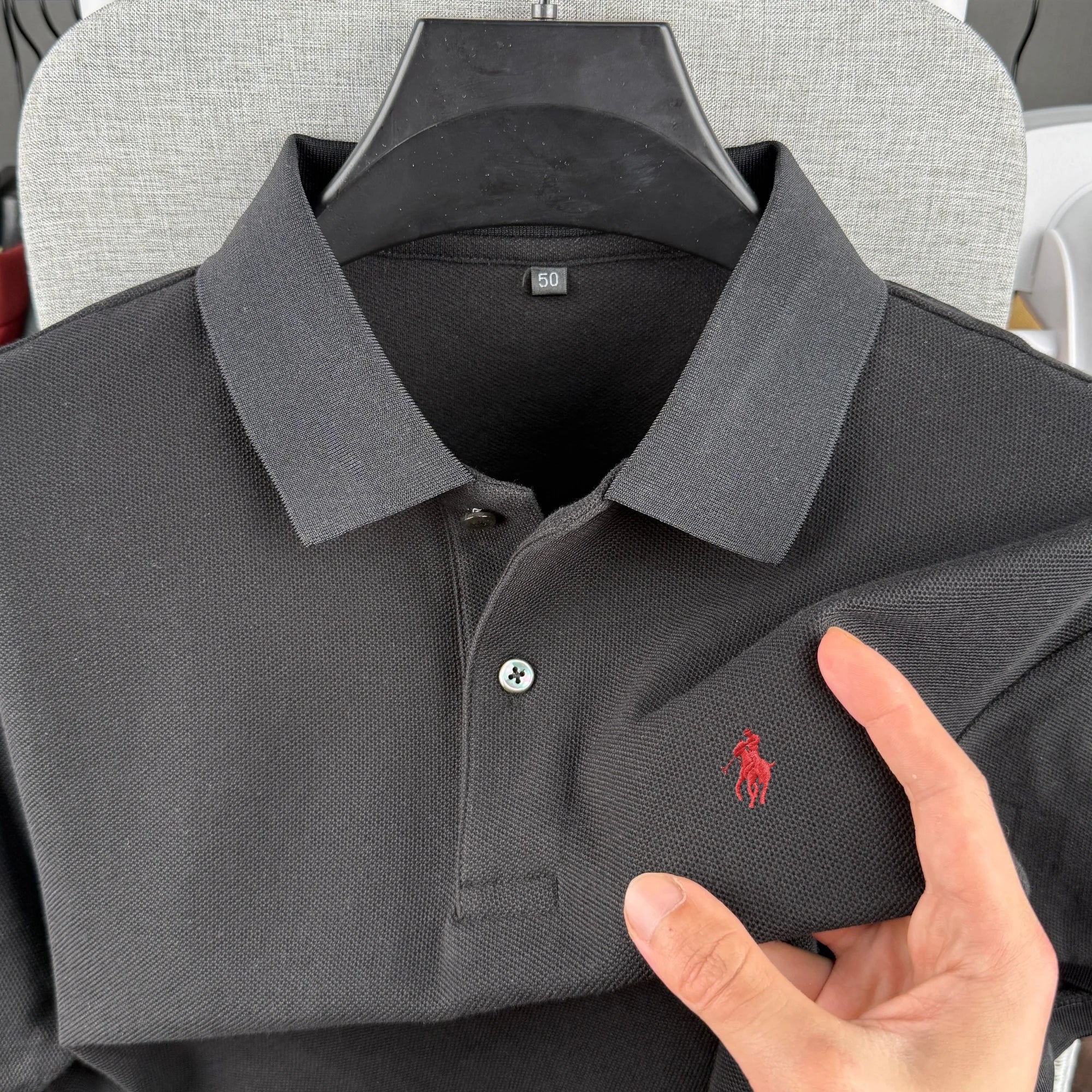 Polo à manches courtes pour homme 100 % coton pur, marque de luxe, été 2026, broderie poney, t-shirt décontracté de golf