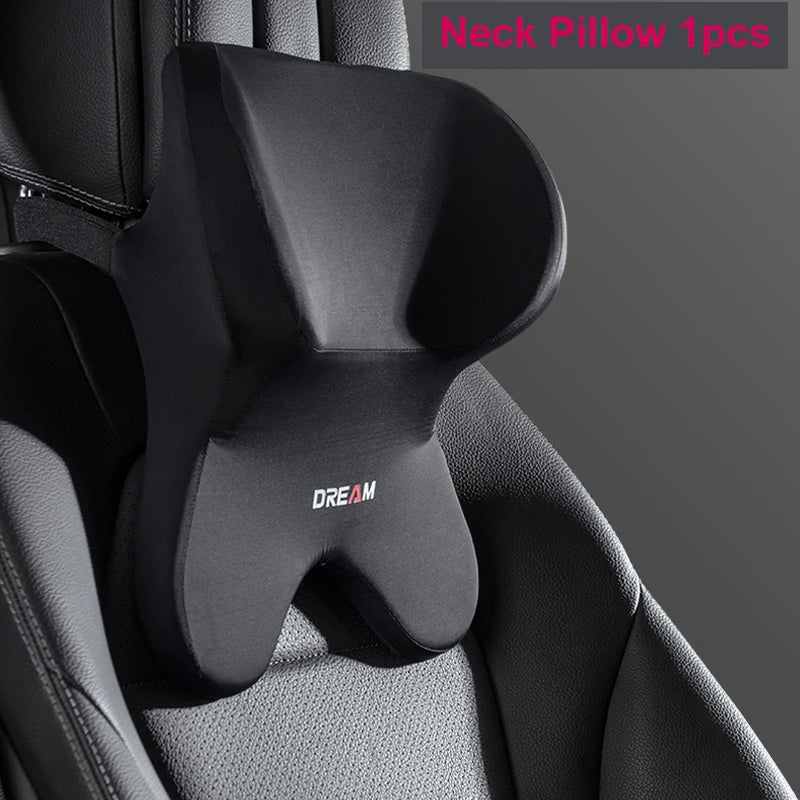 Appui-tête de voiture lombaire, coussin de soutien pour le cou, oreillers de cou universels doux, coussin lombaire en mousse à mémoire de forme pour voiture, soutien du dos
