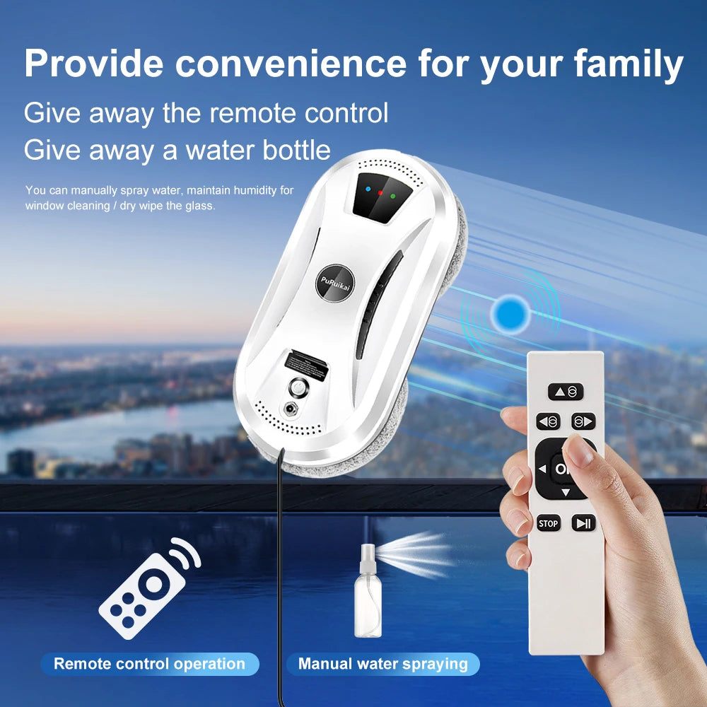 PuRuiKai Robot Vacuum & Window Cleaner – Remote Control