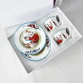 Tasses à café en céramique, tasses à lait, assiettes, tasses à expresso, services à café en porcelaine tendre, verres, tasses à thé à contour doré, 2 ensembles de tasses et assiettes cadeau
