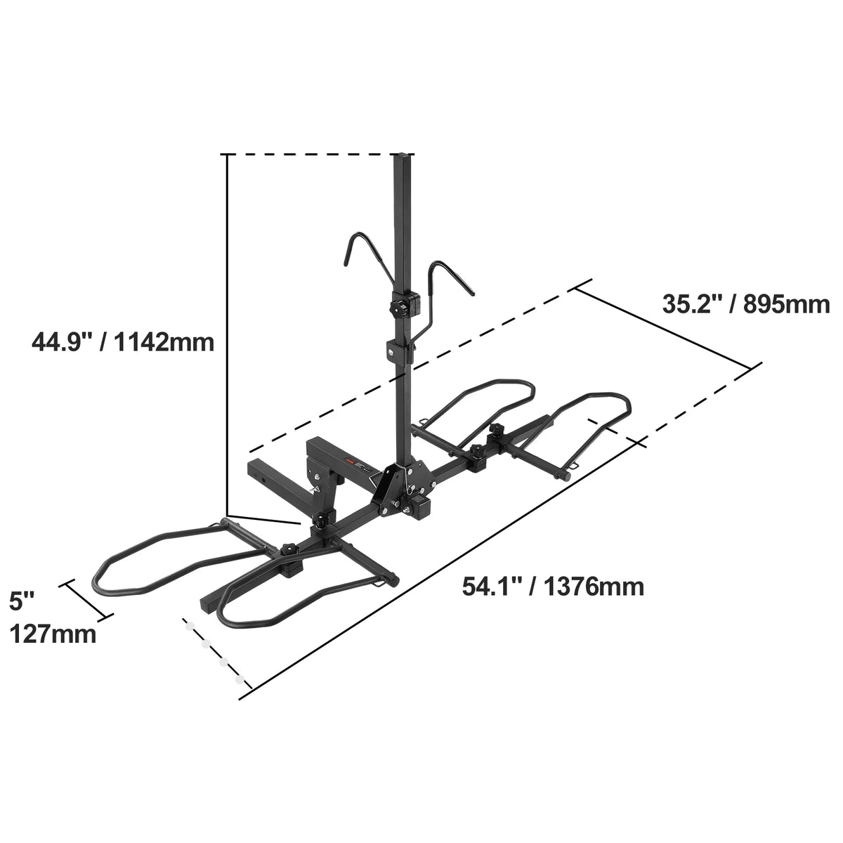 SucceBuy Fahrradträger für Anhängerkupplung – Plattform für 2 oder 4 Fahrräder, klappbar