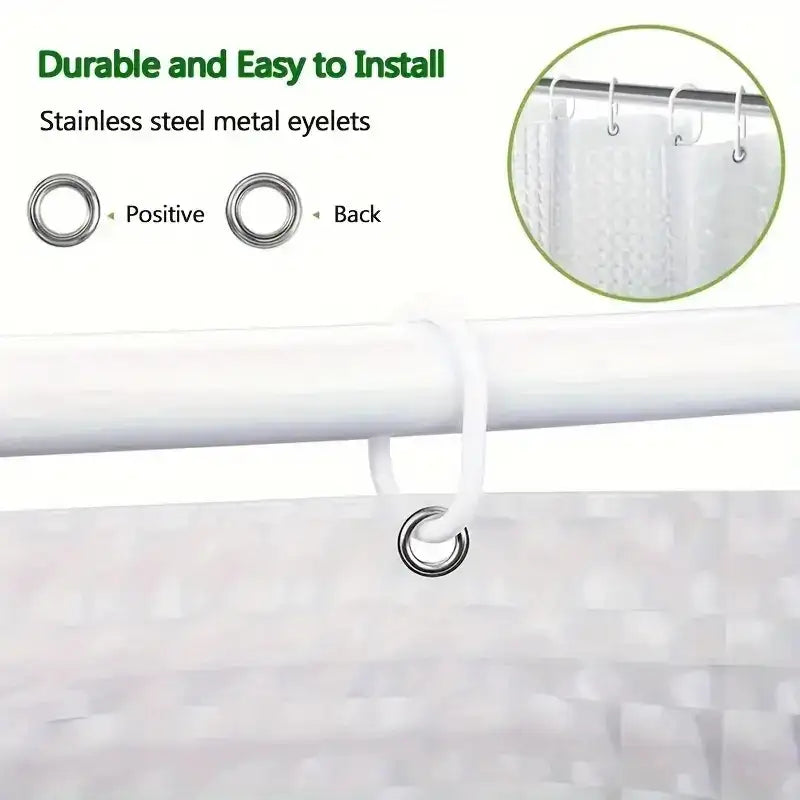 1pc Waterproof Clear Crystal Shower Curtain Liner with Bottom Magnets, Plastic Bathroom Curtain for Bathtubs Bathroom Partitions