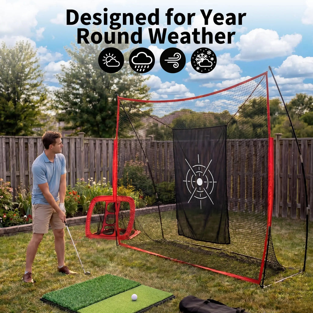 Set de red de práctica de golf de 10x7 pies – Entrenamiento en patio y espacios interiores