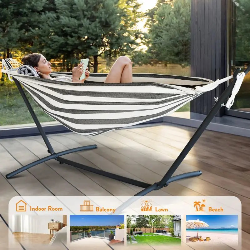 Gyroor Adjustable Stand Hammock – 600lb Capacity with Storage Bag