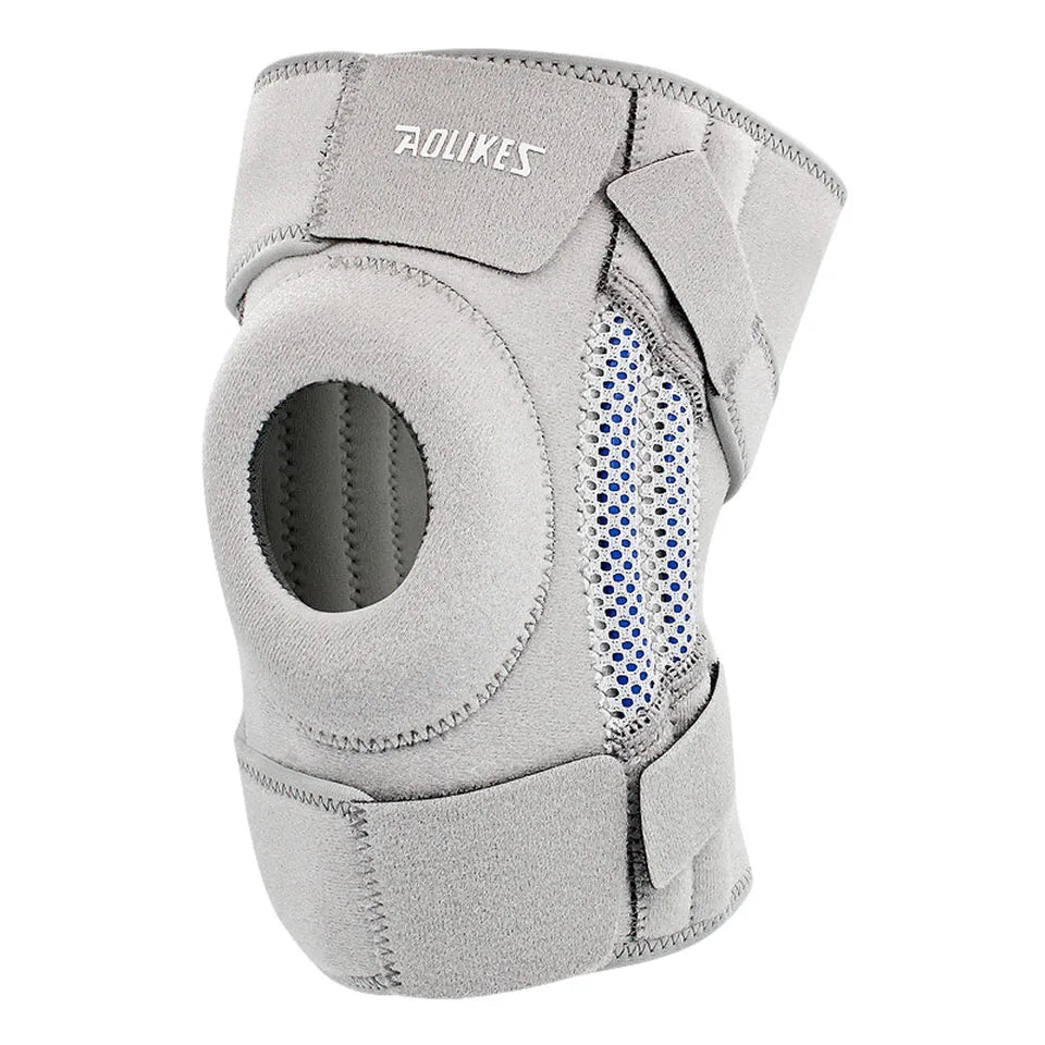 AOLIKES 1PCS Nouvelle Genouillère avec Stabilisateurs Latéraux et Coussinets de Gel pour Rotule, Soutien du Genou pour le Cyclisme, la Course, l'Escalade