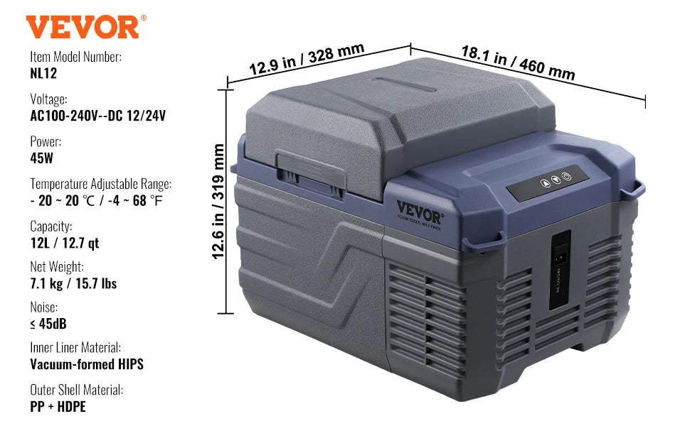 SucceBuy Tragbarer Auto-Kühlschrank – 8L-75L, Doppelzone, Bluetooth