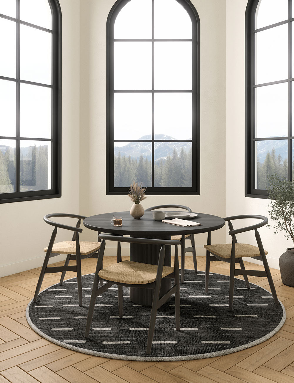 Sando Black Grey Rug
