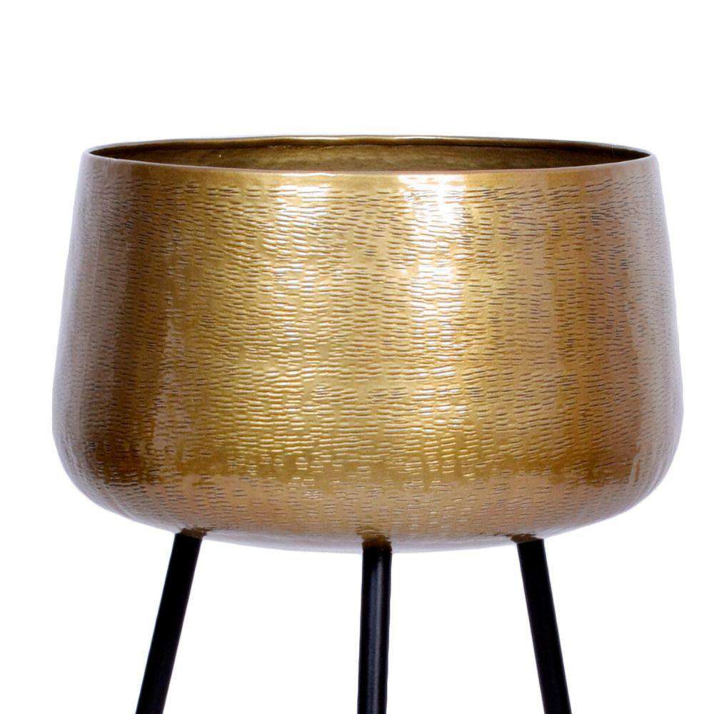 Sara - Brass Planter With Black Legs