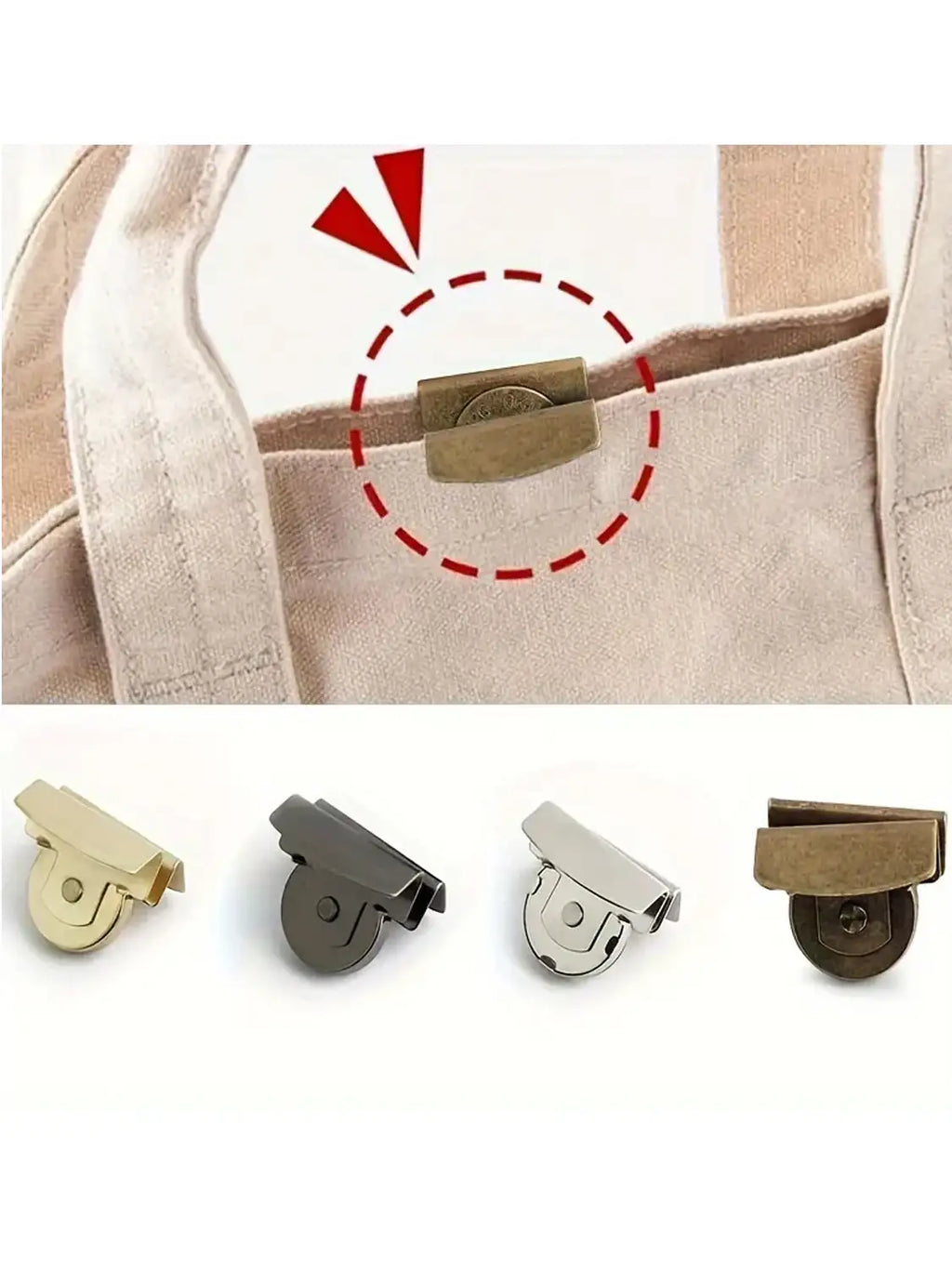 Boucle magnétique 8 pièces pour accessoires de sac, bouton-pression invisible sans couture pour sac 2030