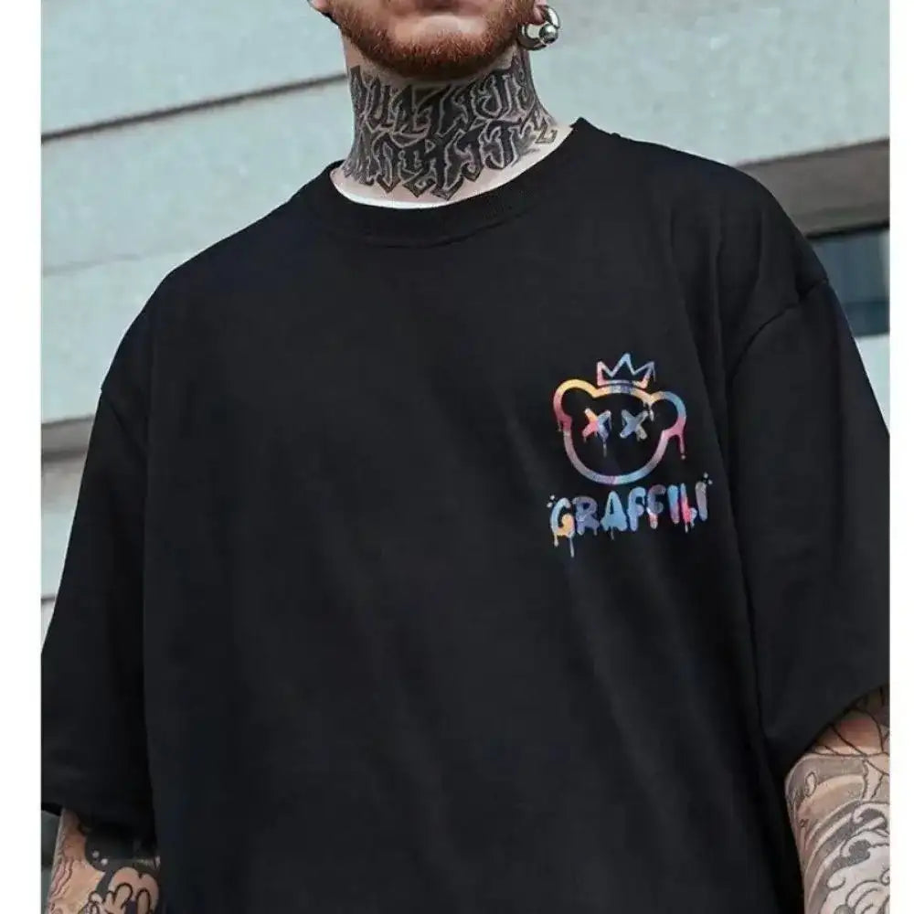Camiseta con estampado de letra y osito de peluche colorido – Máxima comodidad de verano por BellemApple