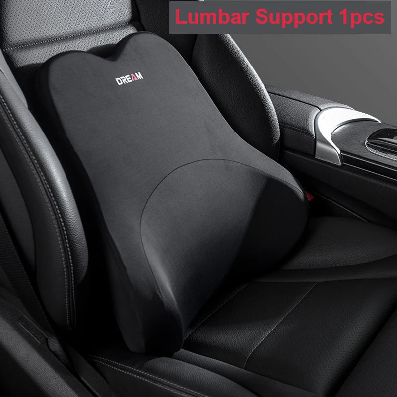 Appui-tête de voiture lombaire, coussin de soutien pour le cou, oreillers de cou universels doux, coussin lombaire en mousse à mémoire de forme pour voiture, soutien du dos