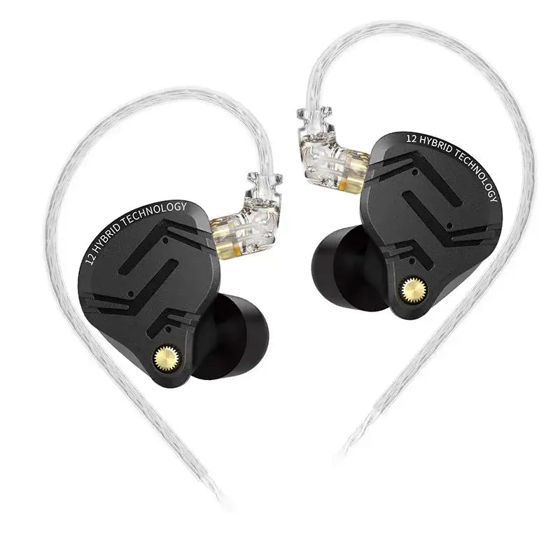 KZ ZS12 PRO X Auriculares intraurales IEM, auriculares híbridos 1DD+5BA con cable para juegos, mejores auriculares intraurales, cable de 2 pines, audiófilos