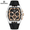 NAVIFORCE Top-Marke Herrenuhr, multifunktionaler Chronograph mit nachleuchtenden Zeigern, wasserdicht bis 30 m, Silikonarmband, Original-Herrenuhr
