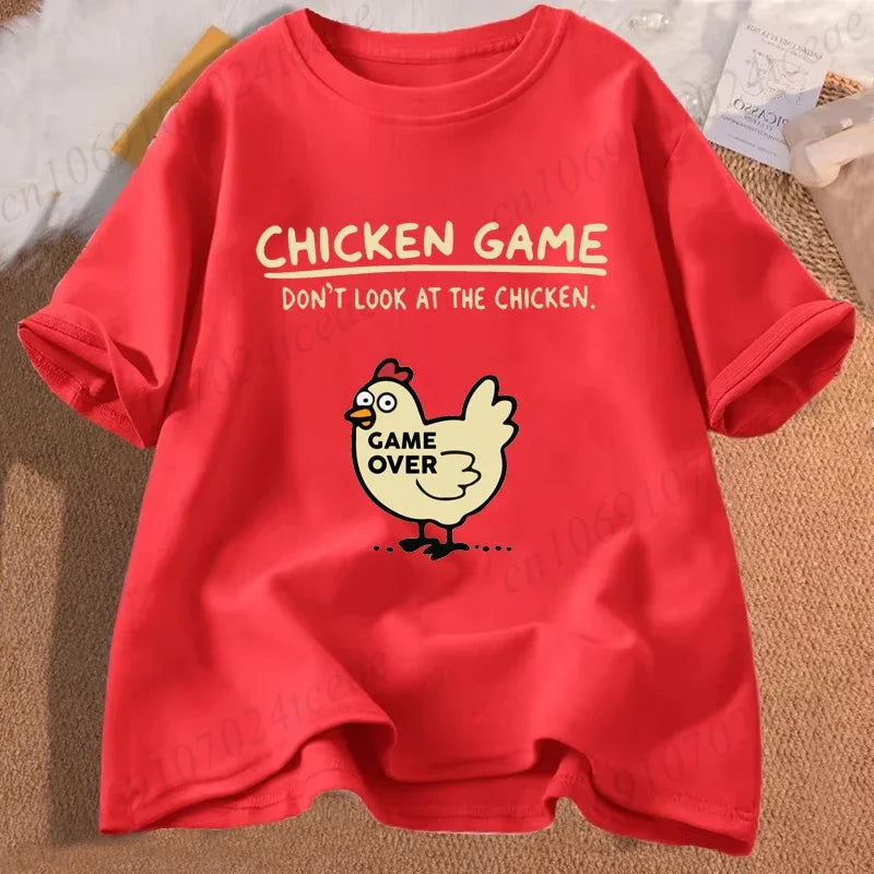T-shirt homme amusant « Chicken Game Don't Look At The Chicken » – T-shirt imprimé – Hauts de mode pour hommes et femmes – Ropa Hombre