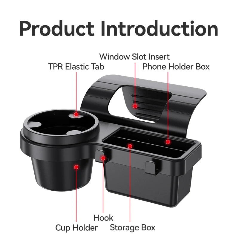 Car Cup Stand Phone Holder Mount Tray Side Door Window Storage Barrel Green Sir Loin
