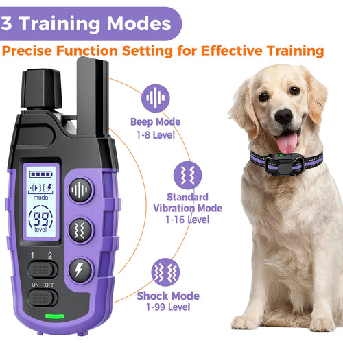 3300Ft elektrisches Hundetrainingshalsband mit Fernbedienung, wasserdicht, für Haustiere mit 5-120lbs, für Welpen, mit Vibration, Stromreiz und Signalton