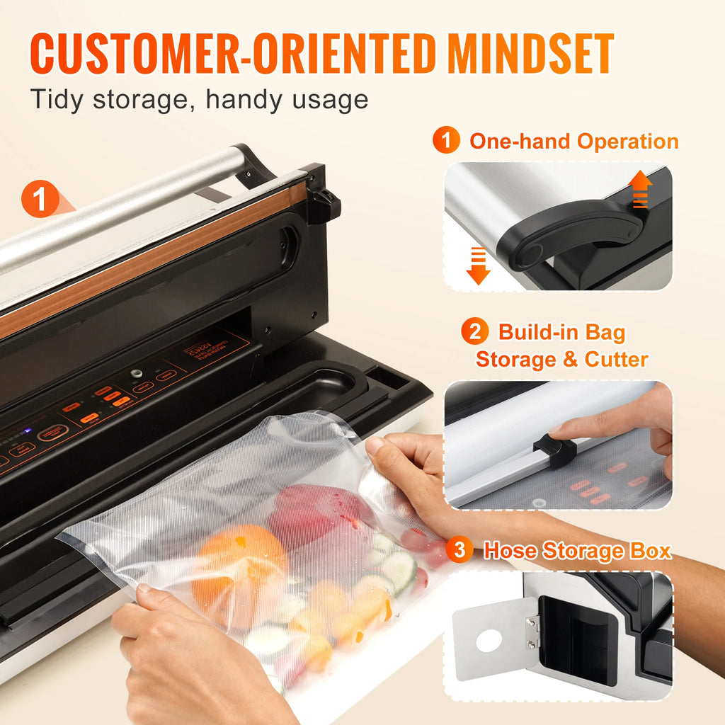 SucceBuy Machine Sous Vide – Emballage Alimentaire Automatique, Rouleau de Sacs