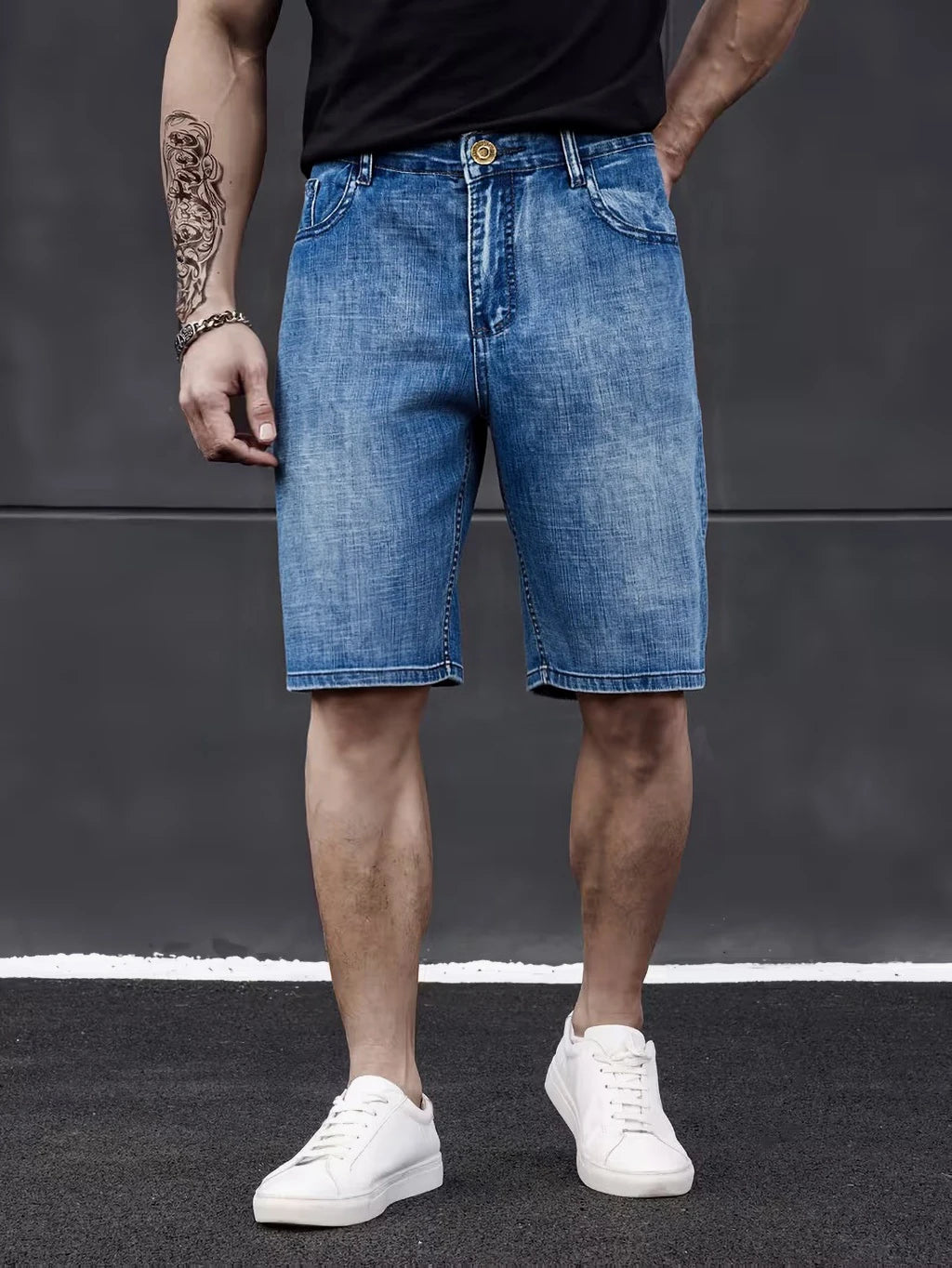 Shorts en jean moulants pour hommes, style classique 2026, nouvelle mode décontractée d'été, pantalon court fin et extensible, taille 40