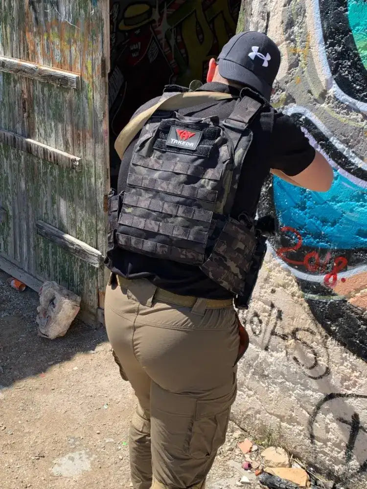 YAKEDA Gilet tactique extérieur en nylon 1000D à dégagement rapide avec système réglable et Molle pour la chasse et l'airsoft