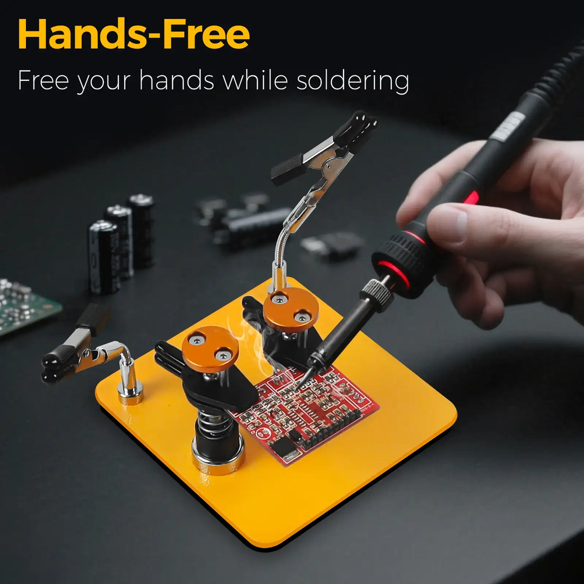 Toolour magnetische dritte Hand zum Löten, verstellbarer Abstand, PCB-Klemme und Lötzinnhalter für Lötarbeiten und Elektronikreparaturen