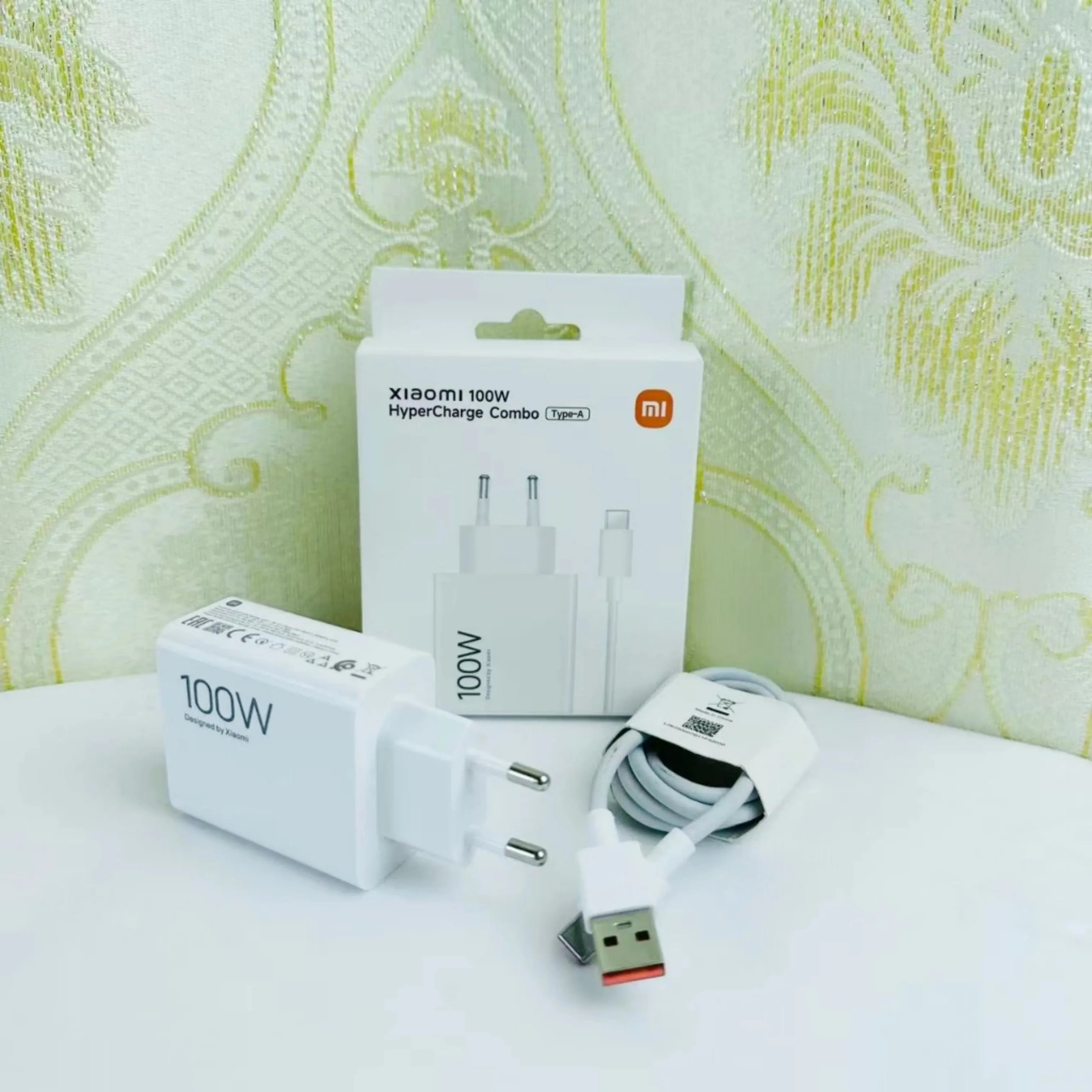 Xiaomi 100W EU Turbo Fast Charger Redmi Note15 14 13 Pro Pro+ K90 K80 Pro EU Fast Charge Adapter 6A USB Cable For Mi 17 15 Poco