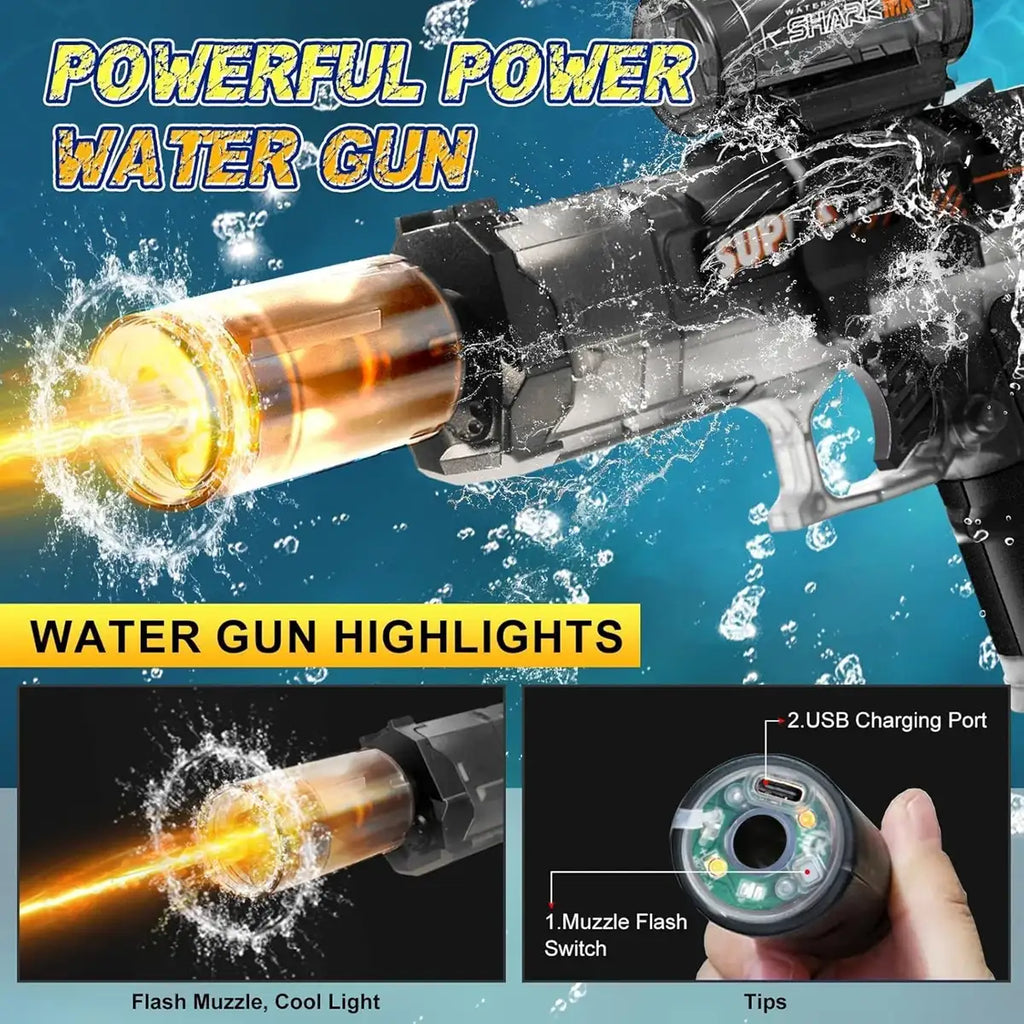 Elektrische Wasserpistole, automatischer Spritzblaster und Wasserspritzer, Sommer-Spielzeug für Strand, Pool und Partys im Freien, Geschenk für Erwachsene und Kinder