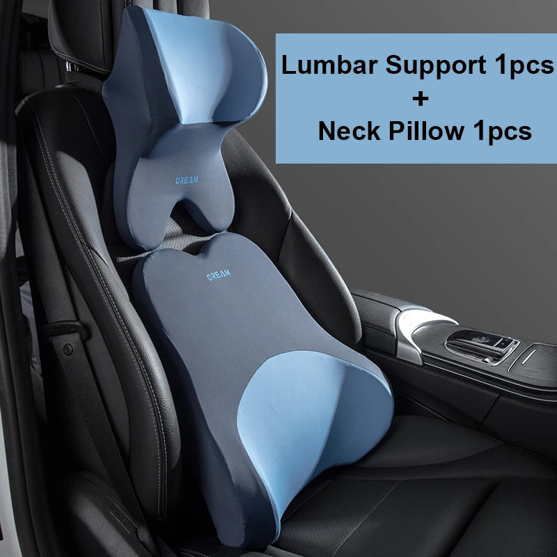 Appui-tête de voiture lombaire, coussin de soutien pour le cou, oreillers de cou universels doux, coussin lombaire en mousse à mémoire de forme pour voiture, soutien du dos
