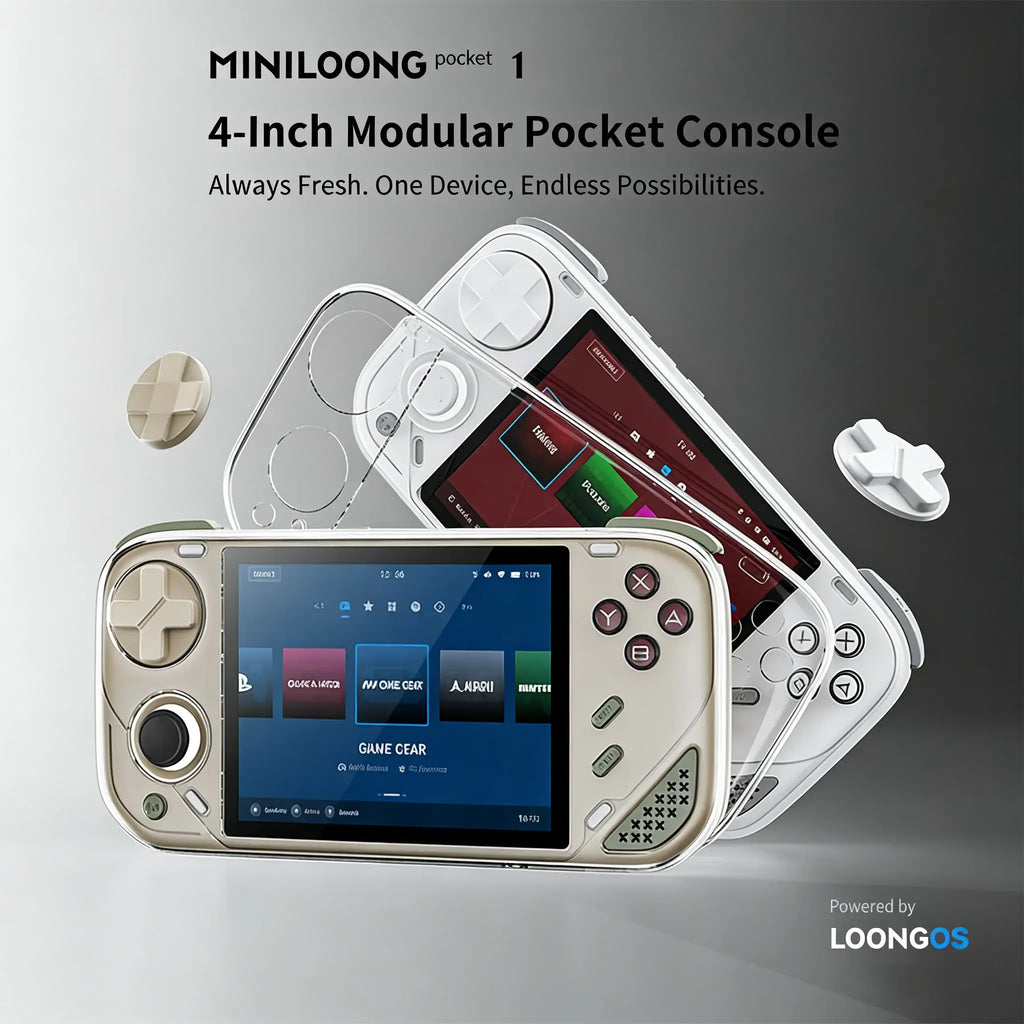 Consola de juegos portátil retro Pocket 1, IPS de 4", 4000 mAh