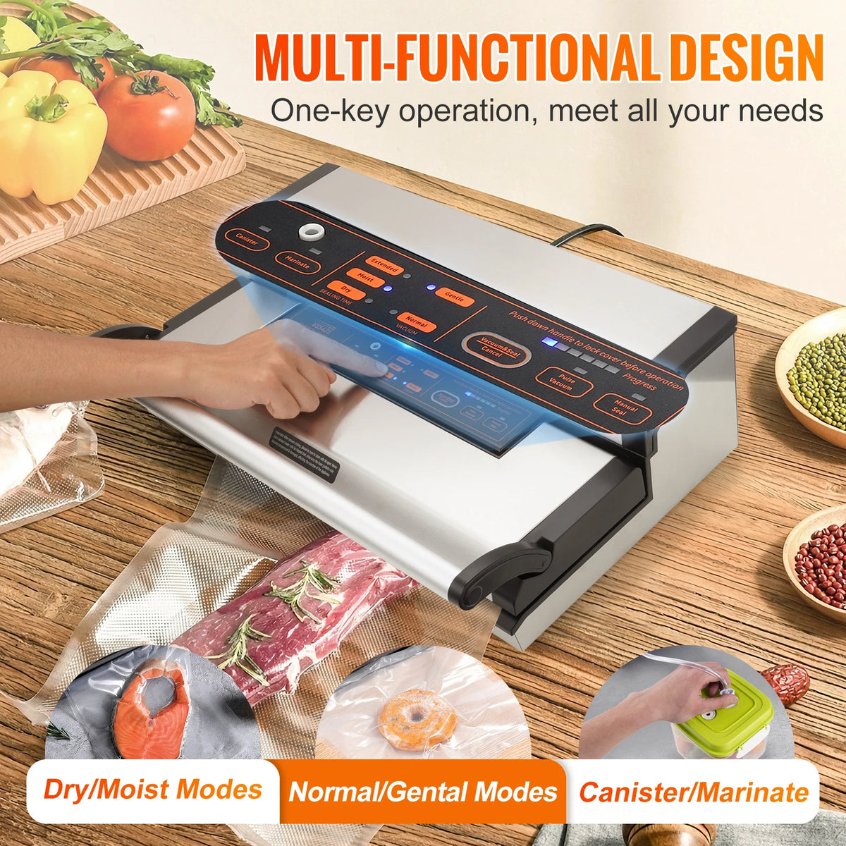 SucceBuy Machine Sous Vide – Emballage Alimentaire Automatique, Rouleau de Sacs