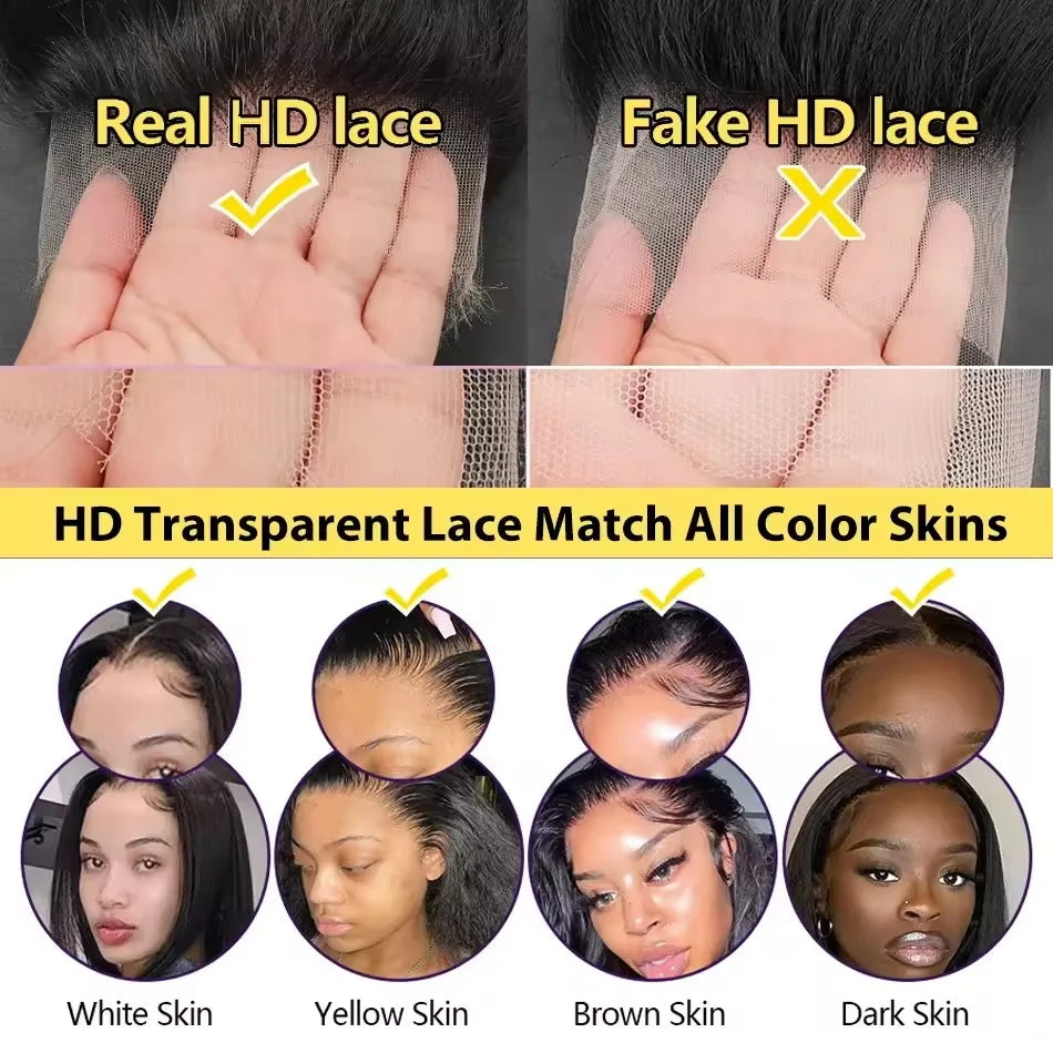 Deep Wave Human Hair Wig with HD Lace Options