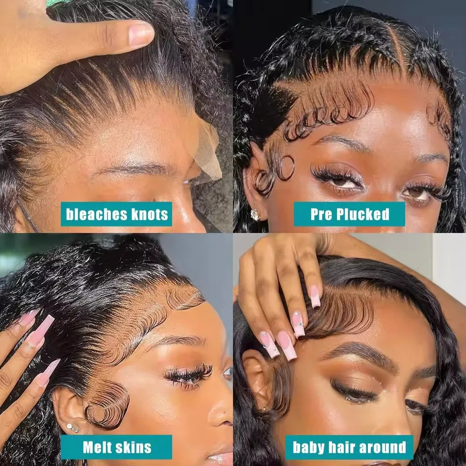Deep Wave Human Hair Wig with HD Lace Options