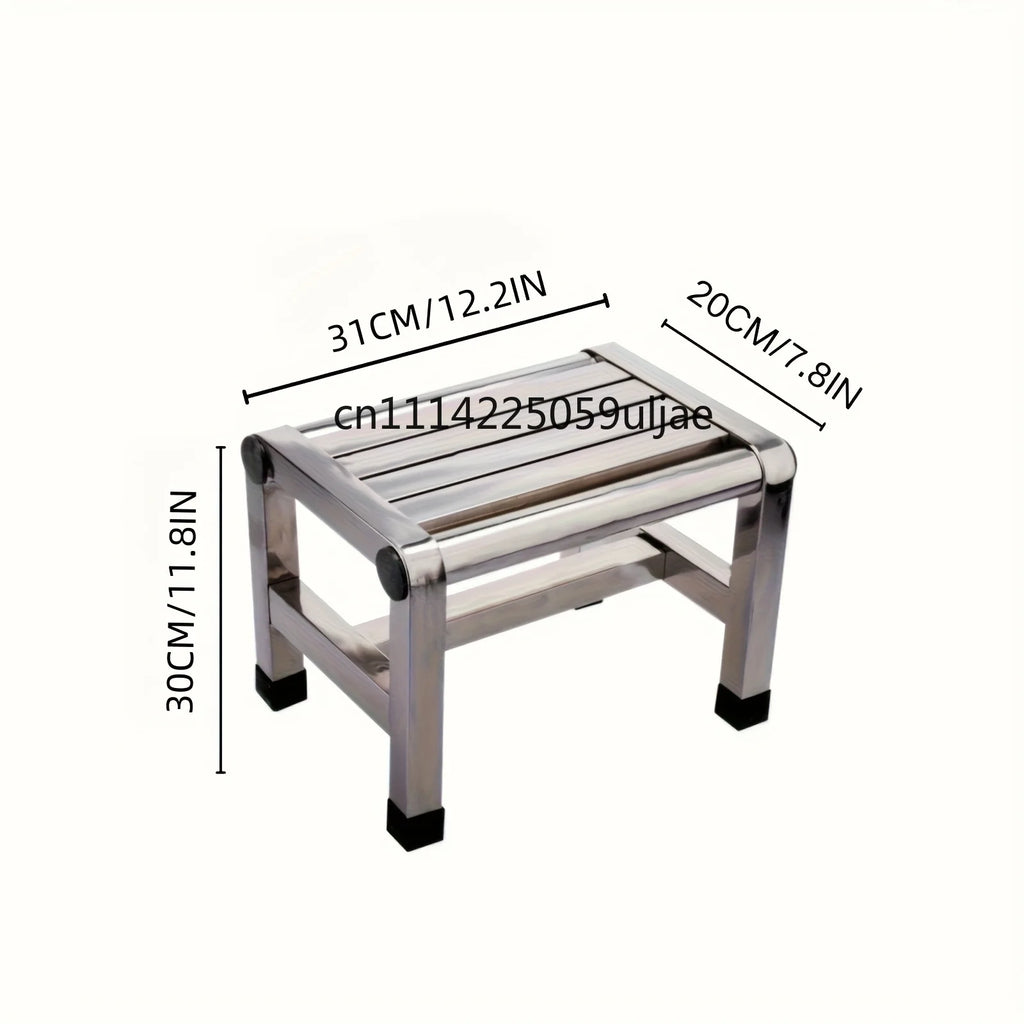 Multi Functional Stainless Steel Stool - Durable Thick & Sturdy Stool, Ideal for Living Room, Bathroom, Kitchen, Corridors