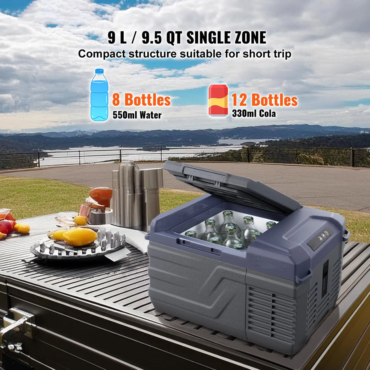 Réfrigérateur de voiture portable SucceBuy – 8L-75L, double zone, Bluetooth