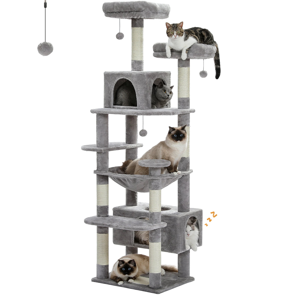 Arbre à chat XL multi-niveaux avec hamac et niche