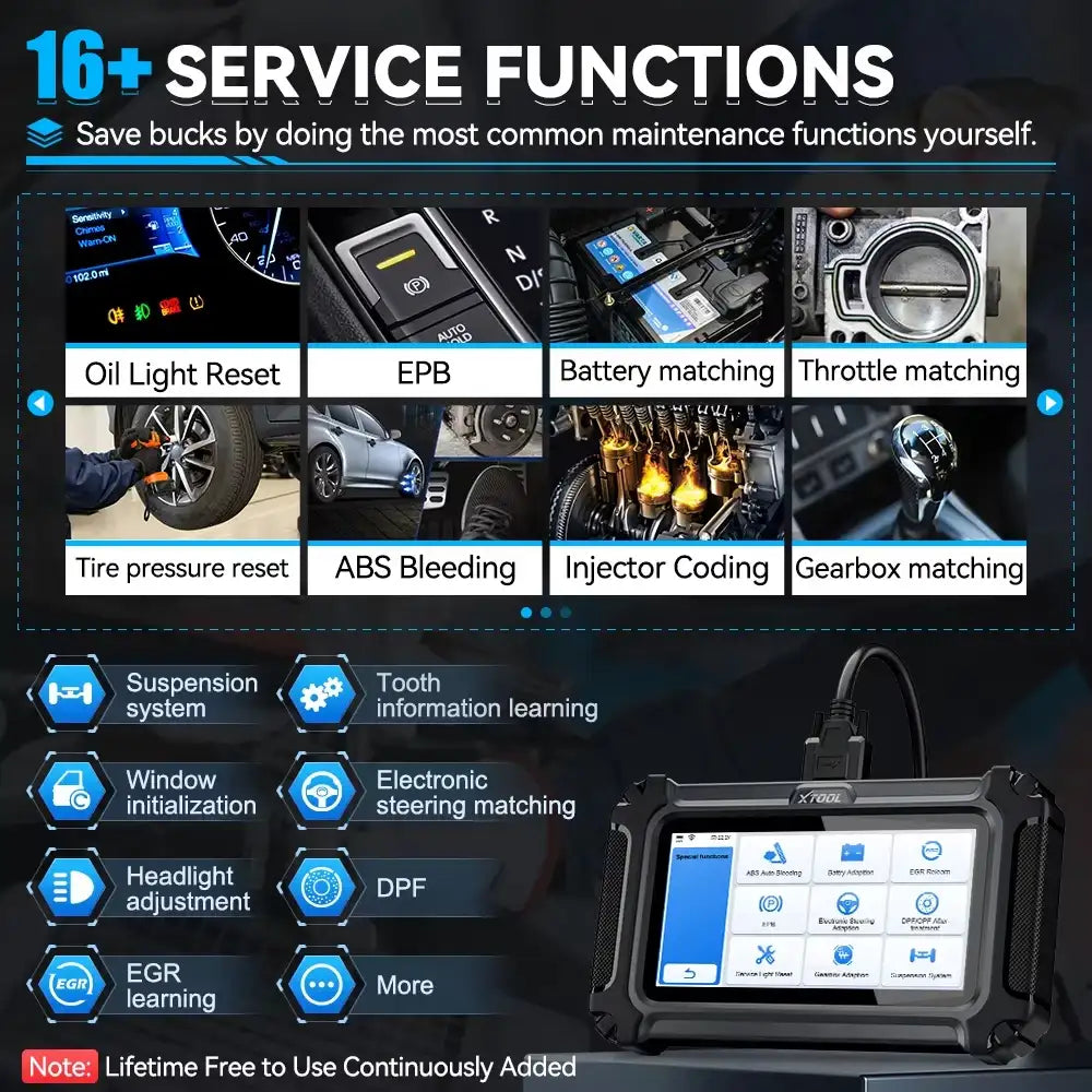 Herramienta de diagnóstico OBD2 XTOOL D5S: 4 en 1, más de 16 funciones de reinicio