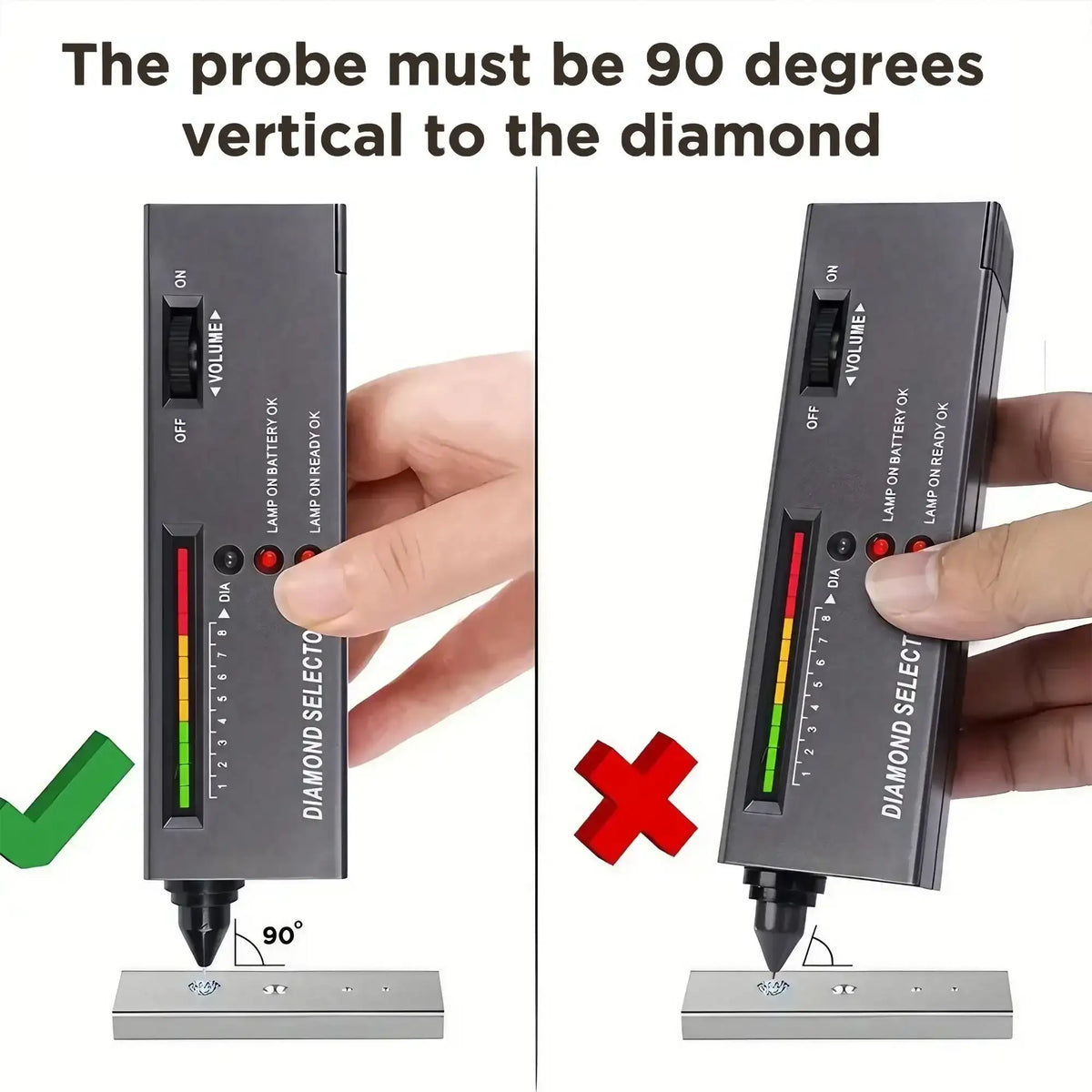Probador de diamantes profesional, herramienta portátil de conductividad térmica para verificar la autenticidad de diamantes, jadeíta y jade, detector selector de gemas de alta precisión con indicador acústico