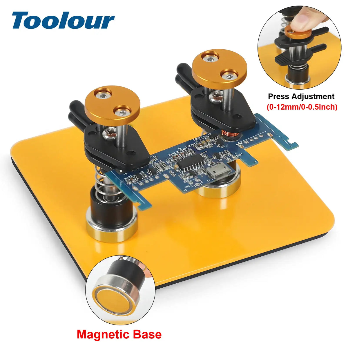 Toolour magnetische dritte Hand zum Löten, verstellbarer Abstand, PCB-Klemme und Lötzinnhalter für Lötarbeiten und Elektronikreparaturen