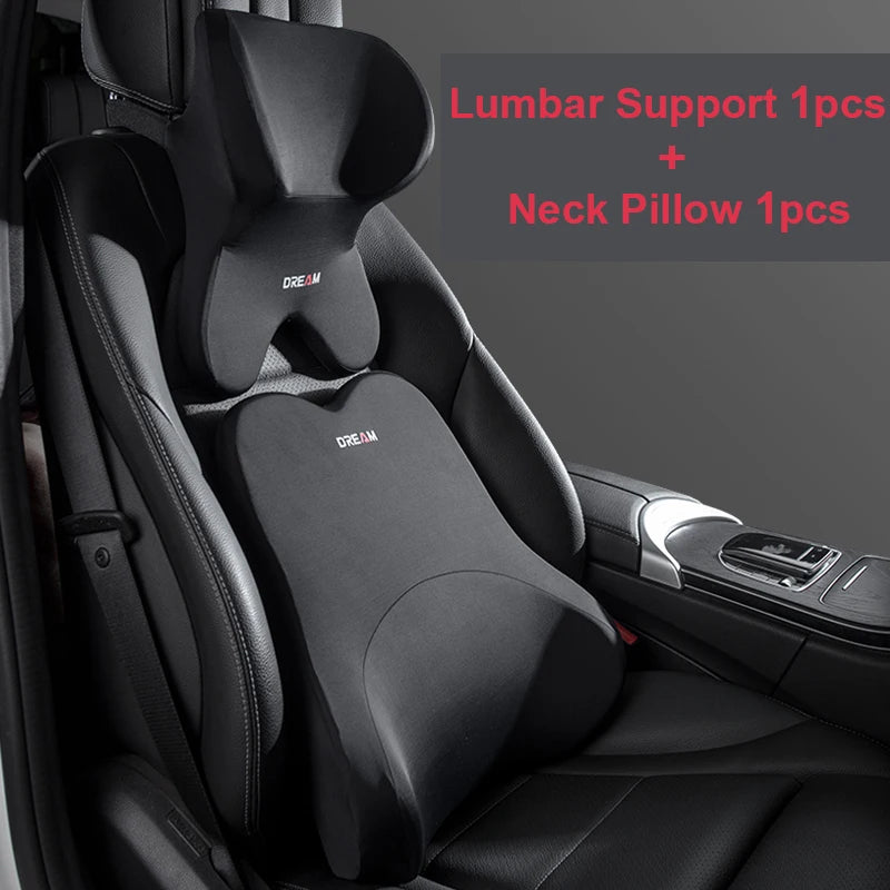 Appui-tête de voiture lombaire, coussin de soutien pour le cou, oreillers de cou universels doux, coussin lombaire en mousse à mémoire de forme pour voiture, soutien du dos